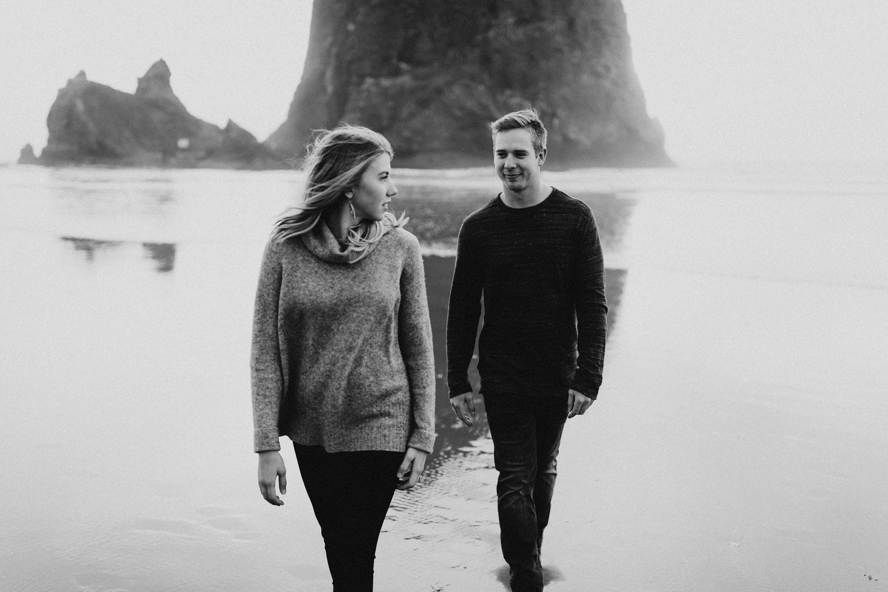 Cute couple exploring Canon Beach